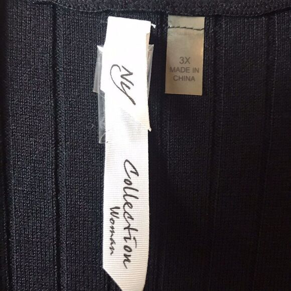 NWT NY Collection Women's Black Long Sleeve Comfy Rib Pattern Sweater ‎ Size 3X - Picture 8 of 8